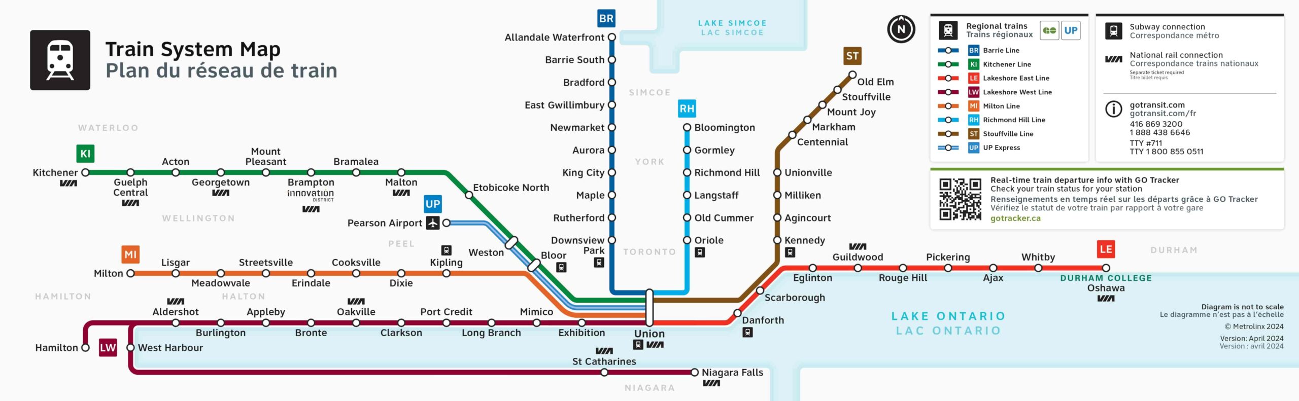 Lakeshore West GO Transit Route Map with Stops